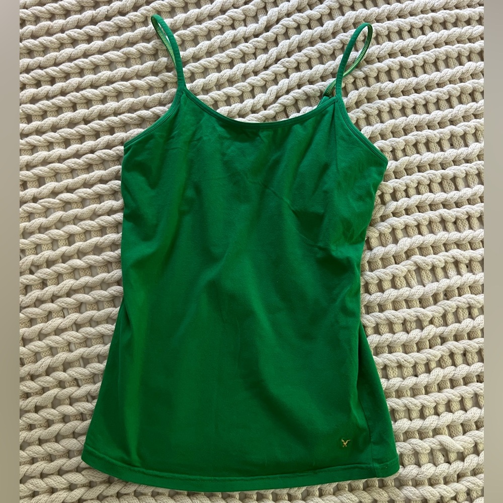 American Eagle size medium green tank with built in shelf bra